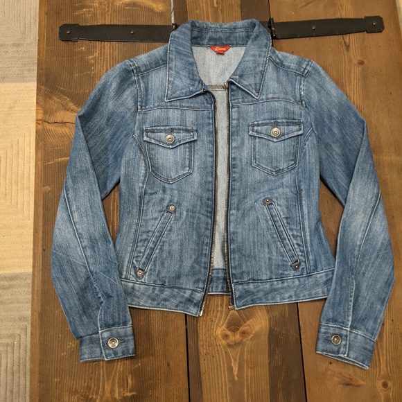 Guess Jackets & Blazers - Guess Blue Zippered Denim Jean Jacket Medium